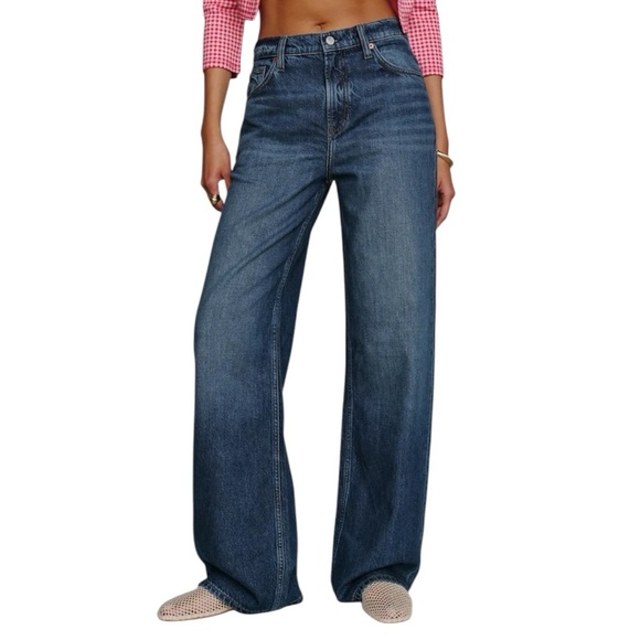 Reformation Denim - Reformation Palmer Lived In High Waist Baggy Wide Leg Jeans 32 33 EXCELLENT!!